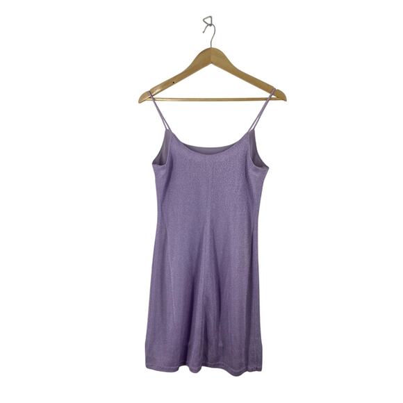 Hugo Buscati Purple Mini Dress 70s Funky Sleeveless Metallic Fairy Size 10 - Picture 4 of 12